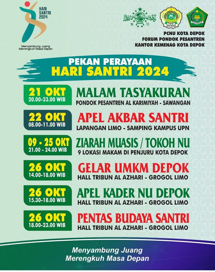 Banyak Kegiatan, Yuk Ramaikan Puncak Peringatan Hari Santri di Kota Depok