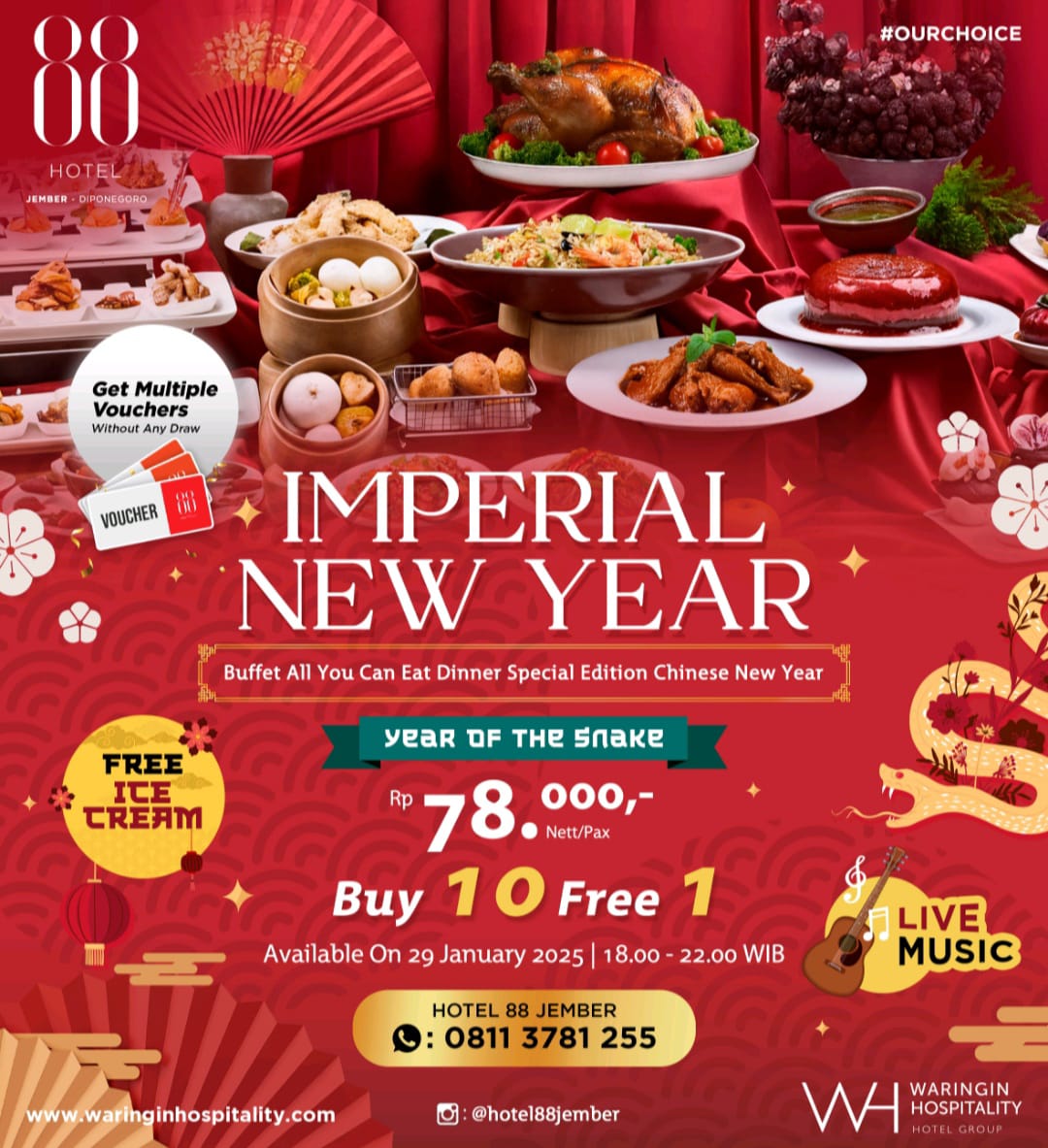 Hotel 88 Jember Welcomes the Year of the Wooden Snake with a Special Dinner